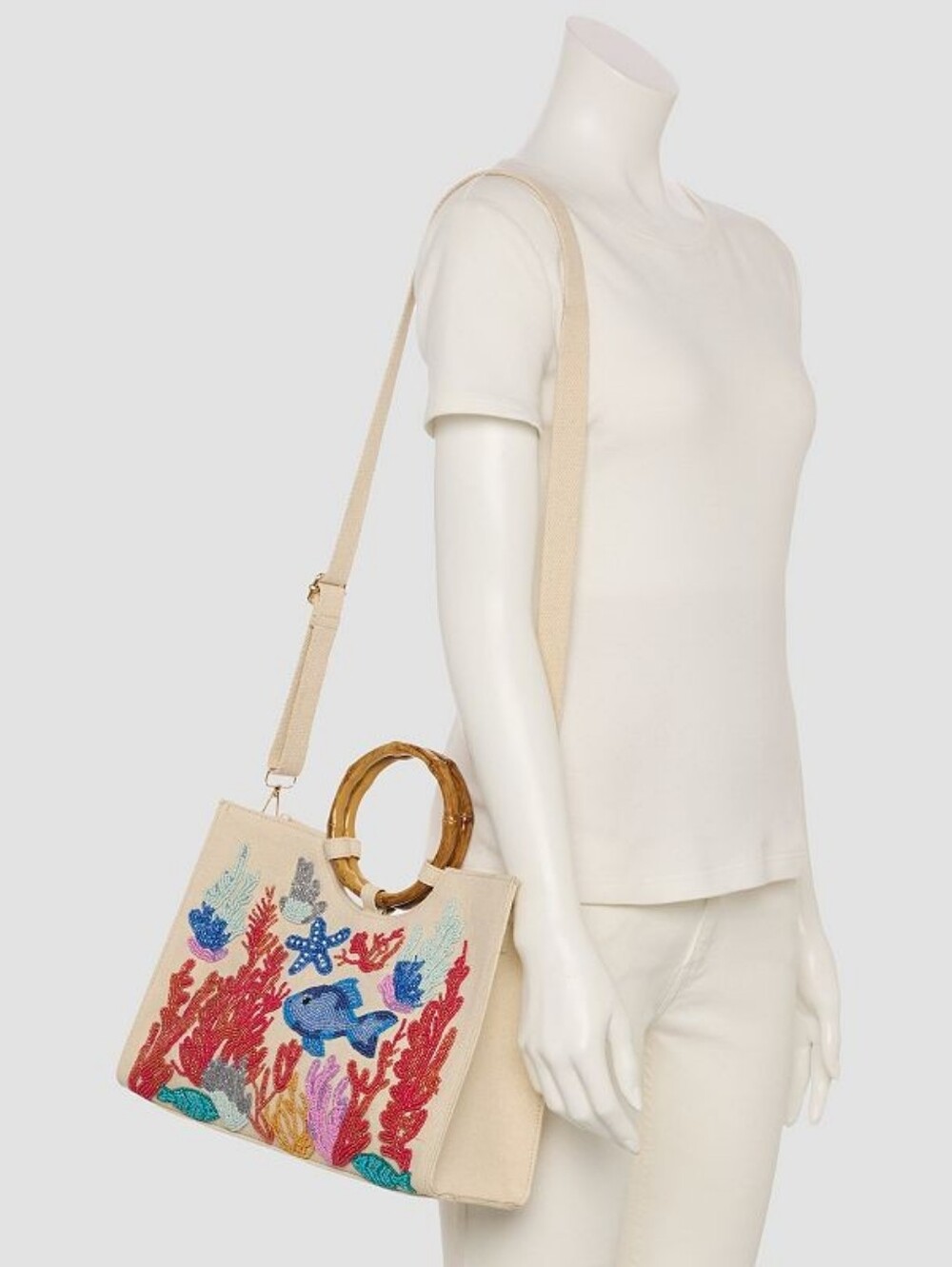NEW Sol And Mer Beaded Sealife Handbag - Picture 4 of 4